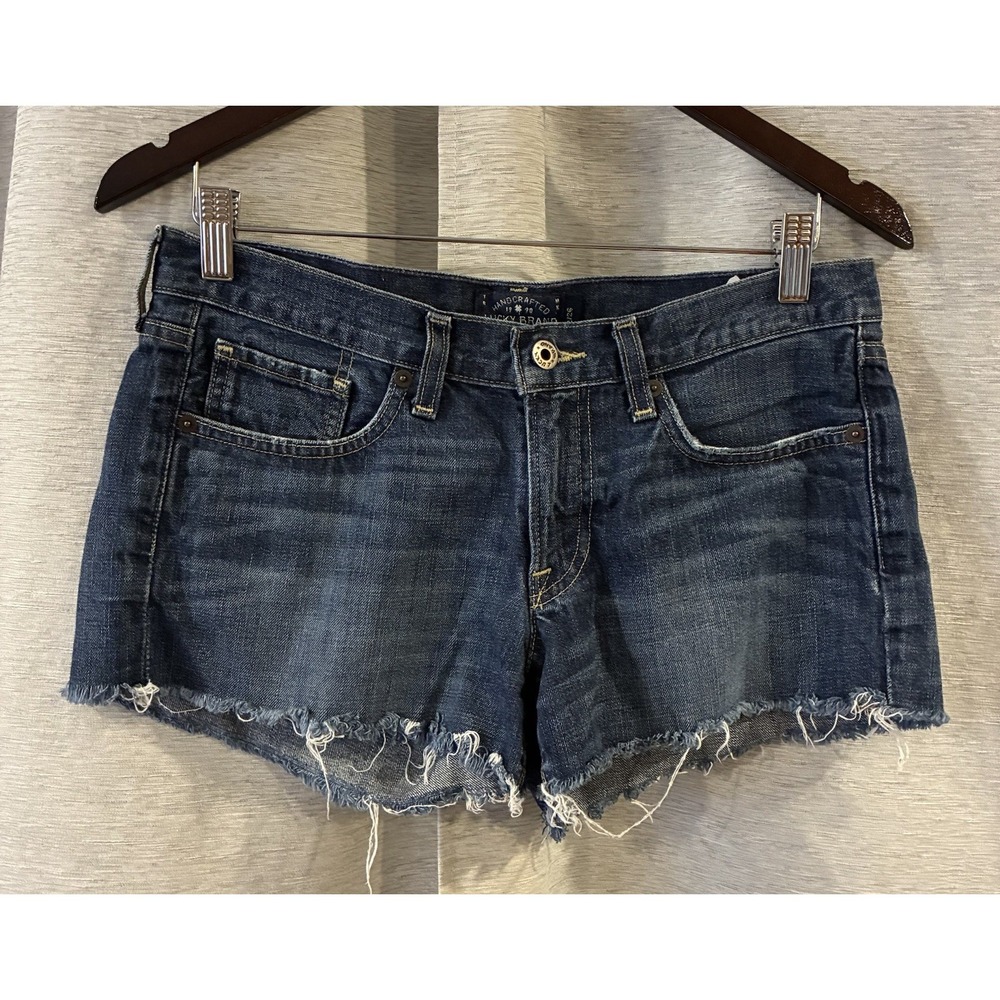 Lucky Brand Womens Cutoff Shorts 2 Distressed Denim Indie Festival Low Rise Boho